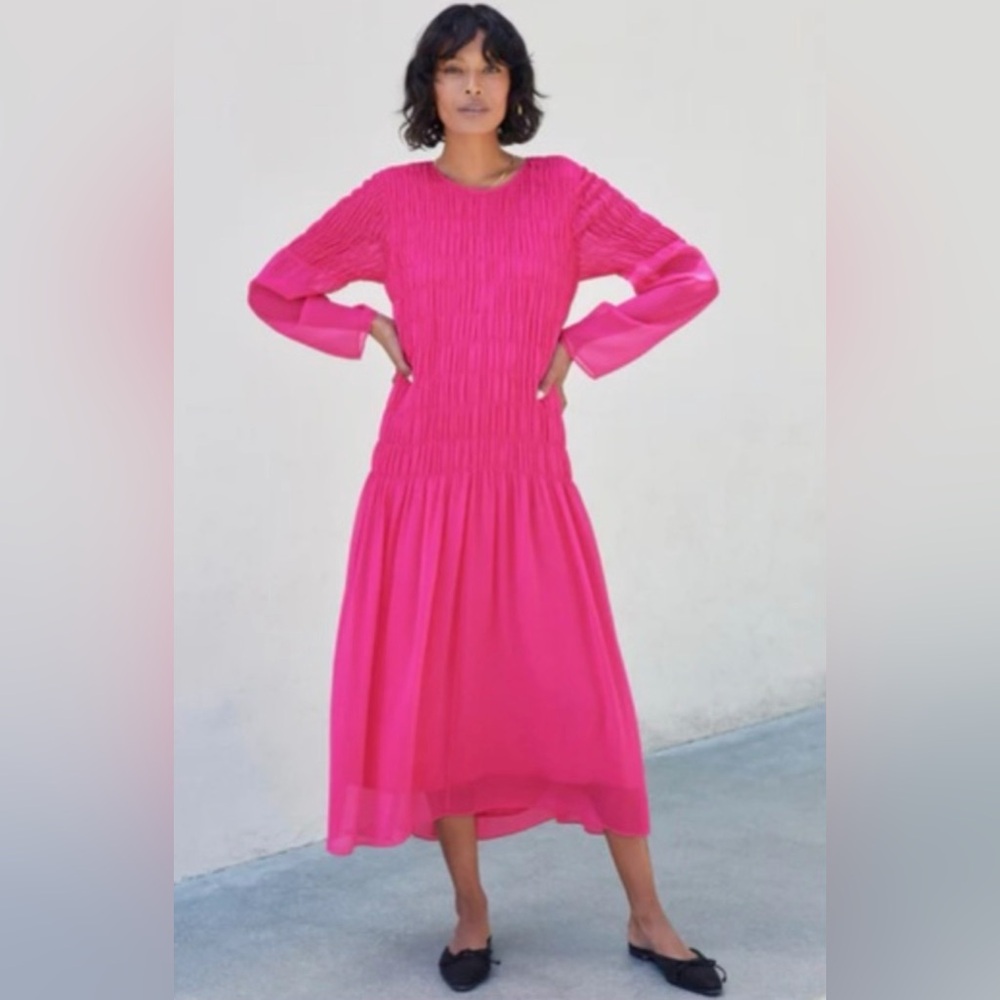 AYR The Something Special Dress in Fuchsia Long Sleeve NEW Sz SMALL